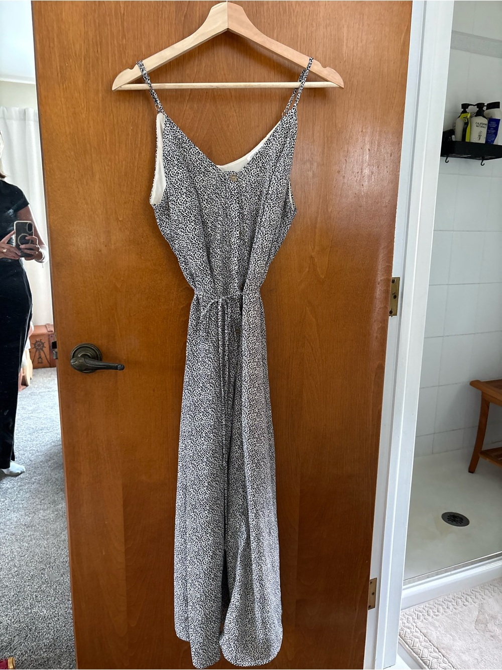 Sienna Sky Black & White Spotted Spaghetti-Strap Maxi Dress